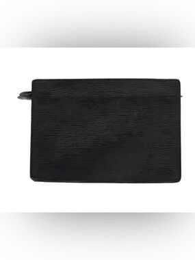 Louis Vuitton Pochette Epi Ghien Zip Pouch Clutch Noir Black